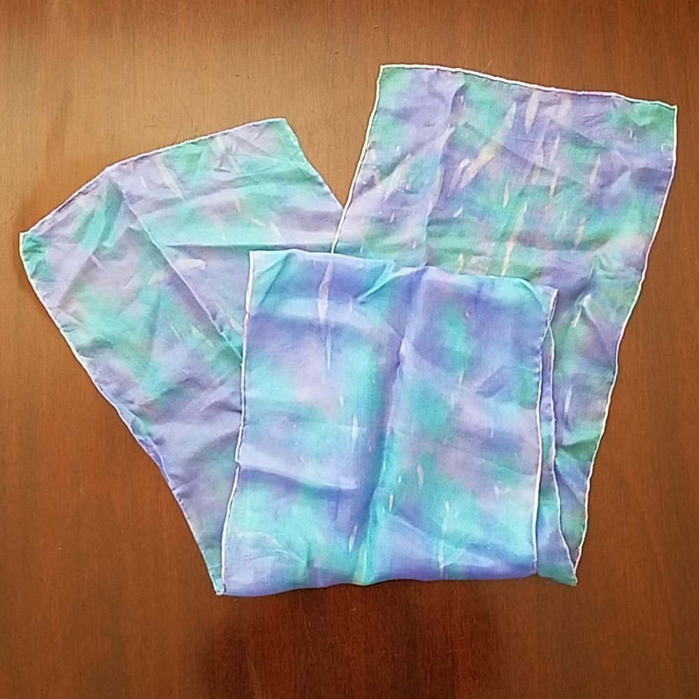 Hand painted silk scarf